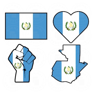 Guatemala Flag SVG Bundle Flag Bandera Guatemalteca Minimalist Simple Minimalista Cricut Cut Files Vector Chapin Latino Pride Guatemalan