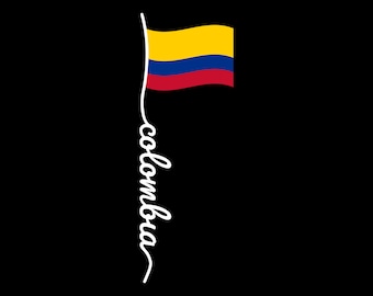 Colombia Flag Script SVG File Colombian Flag Bandera Colombiana Latin American Flag Cricut Files Cut Files PNG Latino Pride Colombiano