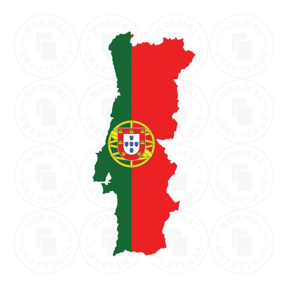 Zoom on Portugal Map and Flag. World Map. 10236063 Vector Art at