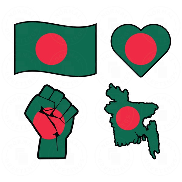 Bangladesh Flag SVG PNG Bundle Bangladeshi Flag Cricut Cut Files Bengali Pride South Asia Islam Desi Dhaka Bangladesh Country Outline