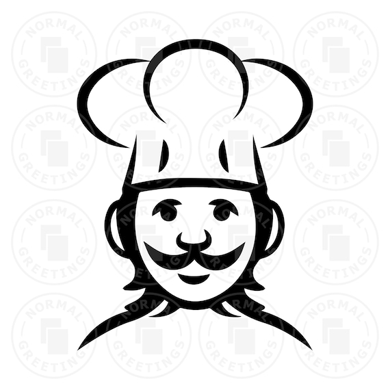 Chef cuoco con cappello Svg, uomo del forno, chef di cucina, chef