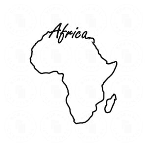 Plantilla de mapa de África, contorno, forma africana, archivos Cricut americanos, archivo de corte SVG PNG, vector, mapa del mundo, países, continente, forma, borde