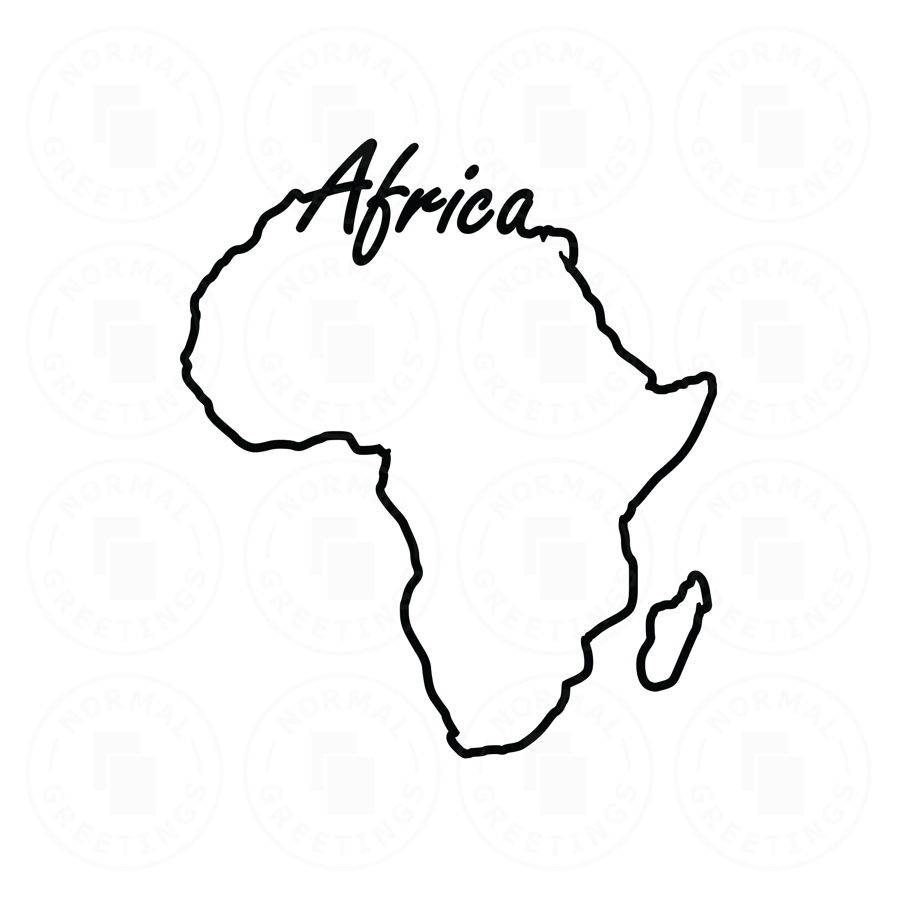 Mapa de África Stencil Esquema Forma africana Archivos Cricut - Etsy México