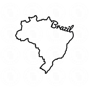 Brasilien Umriss Drehbuch SVG PNG Bundle brasilianische Südamerika Cricut Cut Dateien Vektor svg Dateien Rio de janeien Brasileiro Bandeira do Brasil