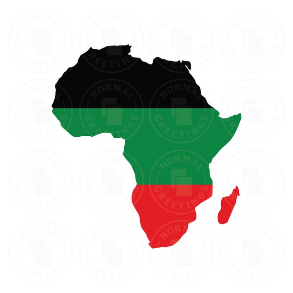 Africa Map Outline African Shape Marcus Garvey Flag Colors Cricut Files Cut File SVG PNG Vector World Map Pan-African Continent Shape Border