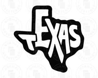 Texas Outline Funky Font Texan American Cricut-filer Klippfil SVG PNG Vektor USA Lone Star Form Border Bokstäver i Texas