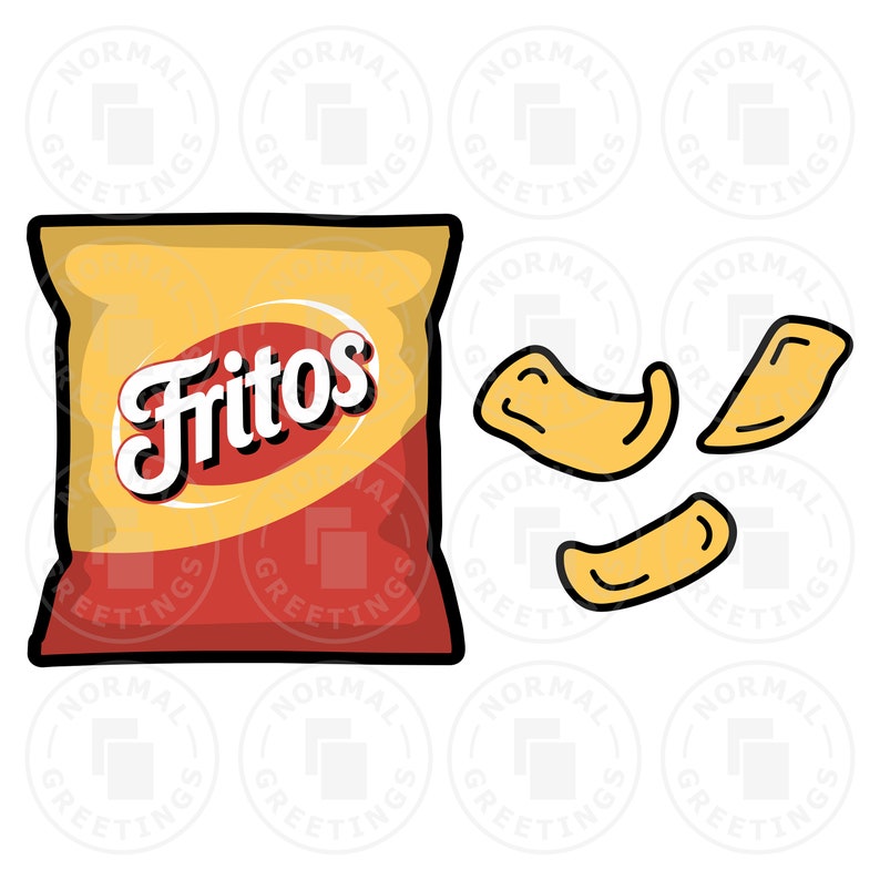 Bag of Fritos Chips Logo Corn Bag of Chips Clip Art Cartoon - Etsy