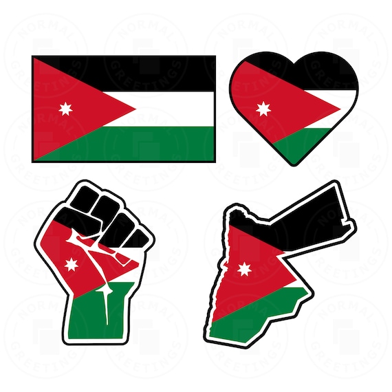 Jordan Flag SVG PNG Bundle Jordanian Flag Cricut Cut Files Vector Layered  Svg Jordan Outline Shape Amman Arabic Levant Middle East - Etsy