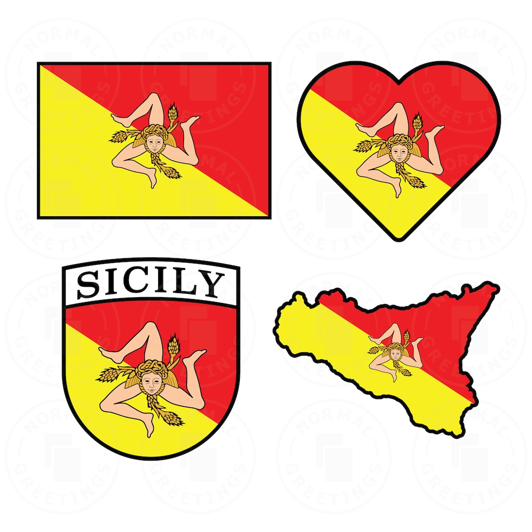 Sicily Flag SVG PNG Bundle Sicilian Flag Sicilian Pride Italia Italy
