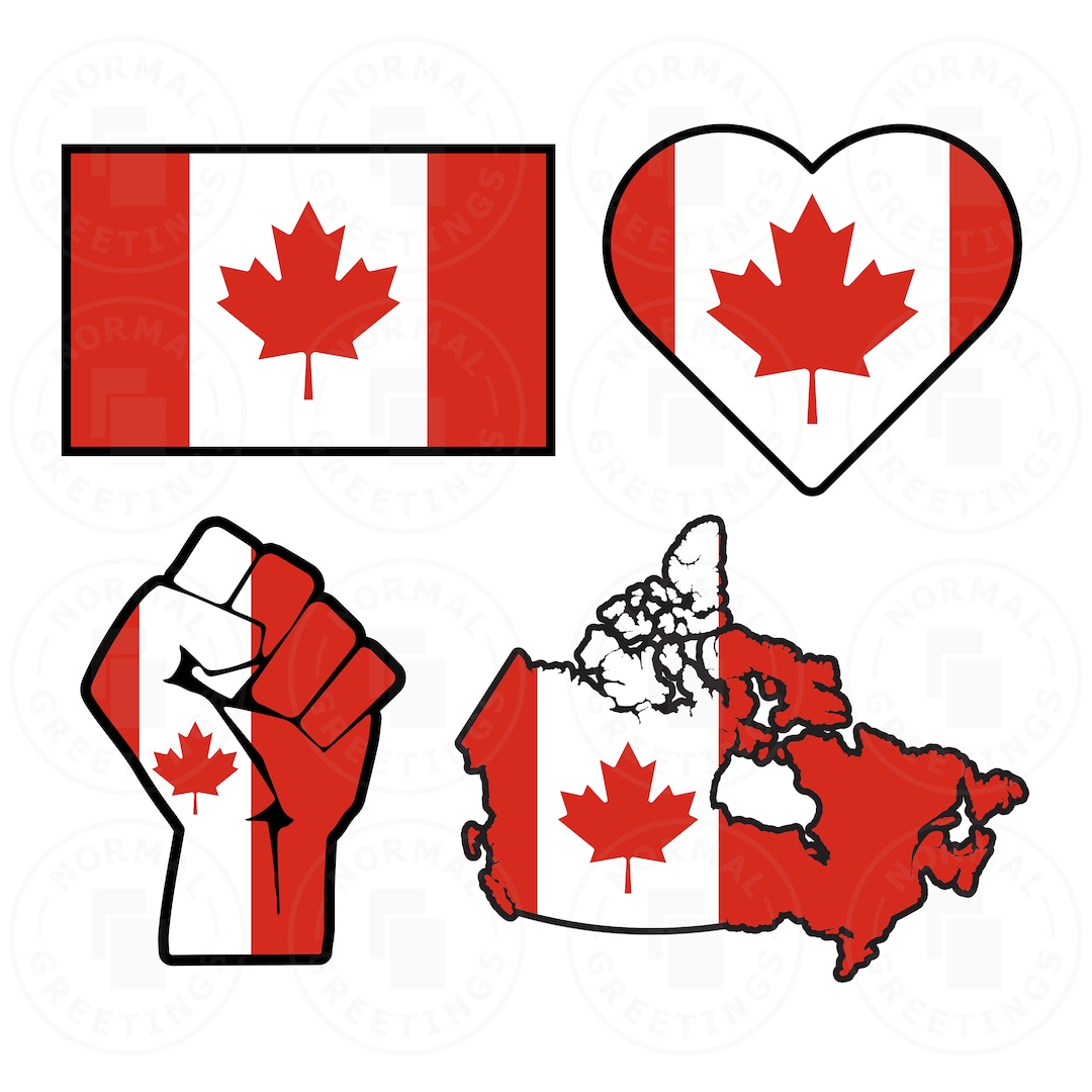 Canada SVG PNG Bundle Canadian Flag Canadien Pride Cricut Files Layered ...