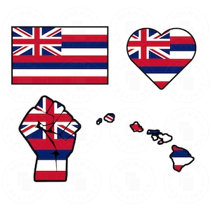 Hawaii Flag SVG PNG Bundle Hawaiian Flag American Pride Cricut File Vector Layered svg Files Hawai&#39;i State Flag Honolulu Polynesian Hilo
