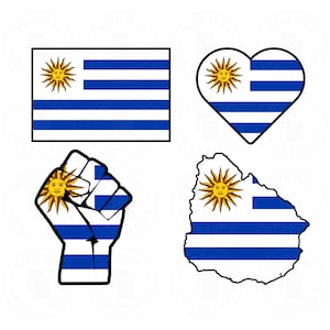 Uruguay Flag SVG PNG Bundle Uruguayan Flag Bandera Uruguaya Latin American Cricut Files Cut Files Latino Pride Mapa Uruguayo Montevideo
