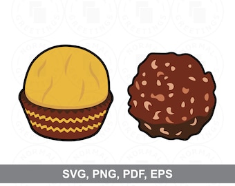 Ferrero Rocher Themed SVG PNG Bundle Layered Candy Wrapper Bon Bon Hazlenut Cute Layered Cricut Cut Files Vector Clip Art Chocolate Print