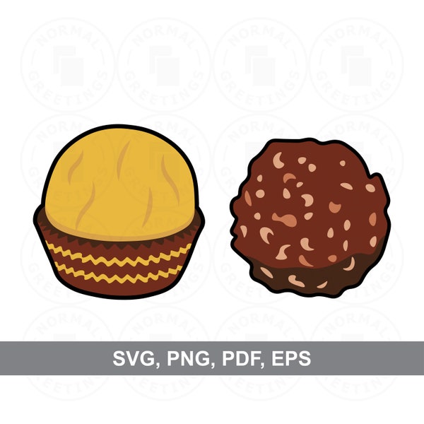 Ferrero Rocher Themed SVG PNG Bundle Layered Candy Wrapper Bon Bon Hazlenut Cute Layered Cricut Cut Files Vector Clip Art Chocolate Print