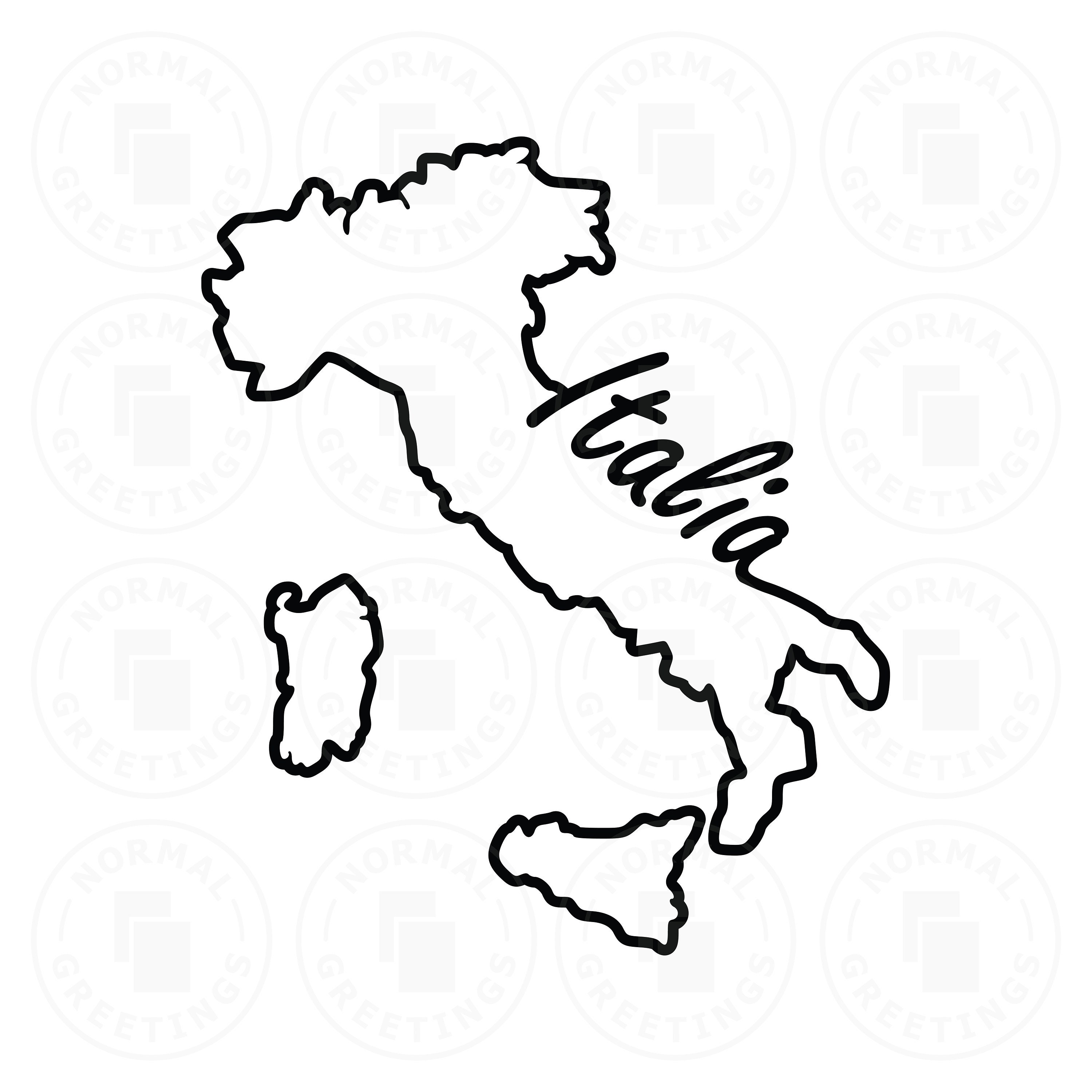 Italia Italien Karte Schablone Umriss italienische Flagge italienisch  amerikanische Cricut Dateien geschnitten Datei SVG PNG Vektor Weltkarte  Länder Land Form Border - .de