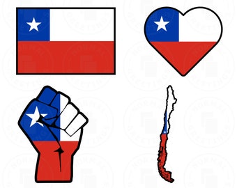 Chile SVG PNG Bundle Chilean Flag Bandera Chilena Cricut Files Layered svg Files Chileno Latin America Latina Latino Santiago