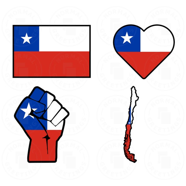 Chile SVG PNG Bundle Chilean Flag Bandera Chilena Cricut Files Layered svg Files Chileno Latin America Latina Latino Santiago