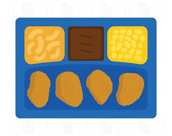 TV Dinner Kid Cuisine Style SVG PNG Cricut Cut Files Layered svg Clip Art Food svg Corn Brownie Frozen Meal Chicken Nuggets Mac and Cheese
