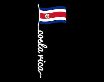 Costa Rica Flagpole Script SVG Bandera Costarricense Minimalist Simple Minimalista Cricut Files Vector Tico Latino Pride Costa Rican