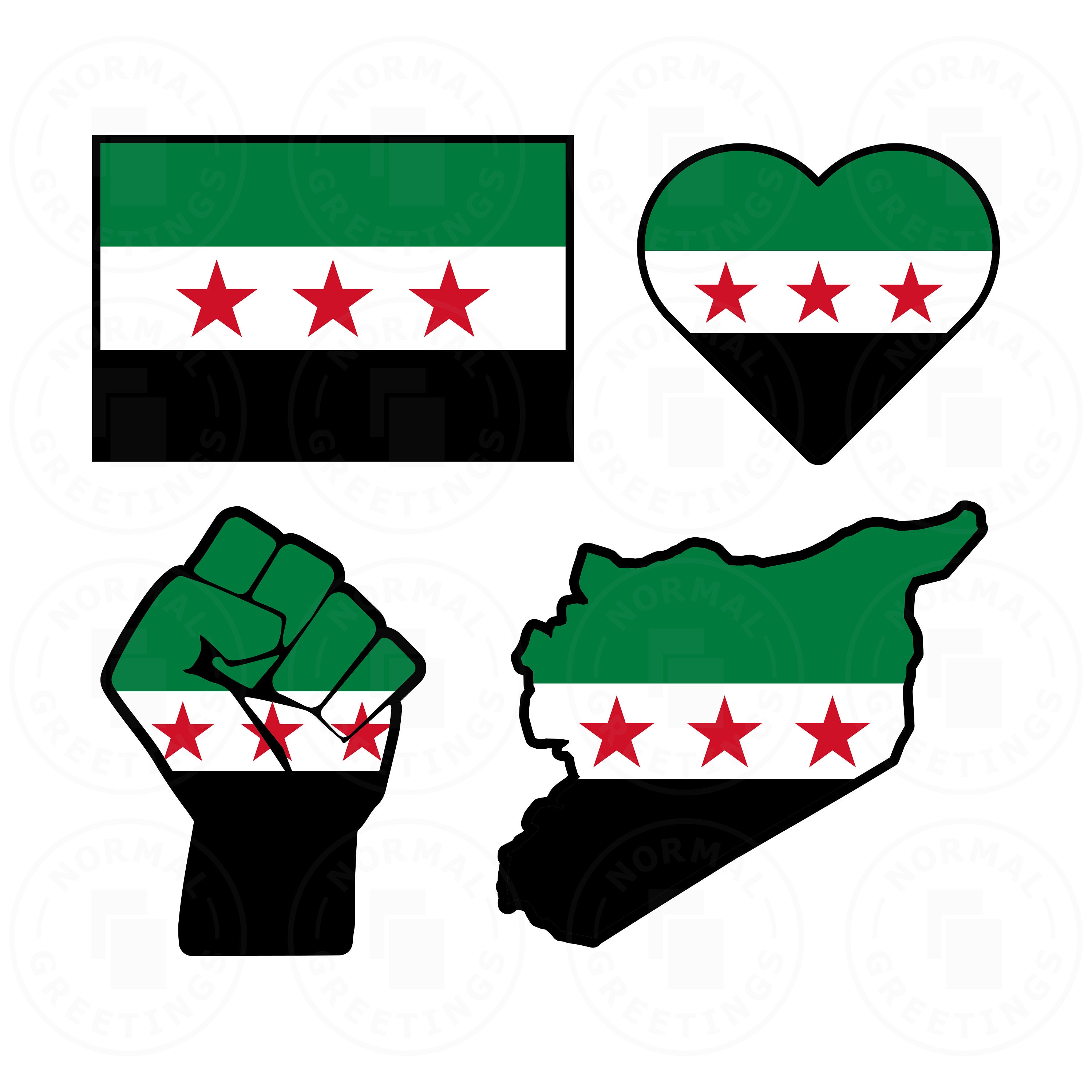 Syrien Flagge SVG PNG Bundle Syrische Flagge Syrische Unabhängigkeit Flagge  Cricut Cut Dateien Vektor Layered Damaskus Arabisch Aramäisch Syrien Umriss  Form -  Schweiz