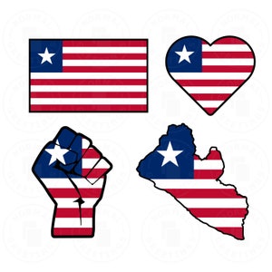 Liberia Flag SVG PNG Bundle Liberian Flag Liberian Pride African American Cricut Cut Files Vector Layered svg Files Africa Monrovia