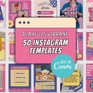 Playful Instagram Post Templates: Vibrant Social Media Design (Canva)