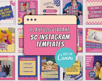 Verspielte Instagram Post Templates: Lebendiges Social Media Design (Canva)