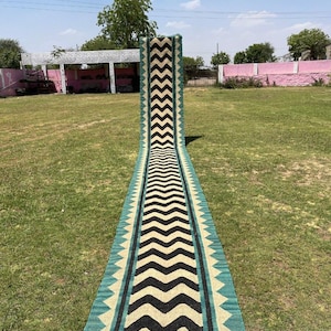 Handwoven Geometric Indian Rug Multi Sizes Runner rug for stairs, Kilim Runner Rug for Entryway | Hallway | kitchen | Bedside Runner Rugs