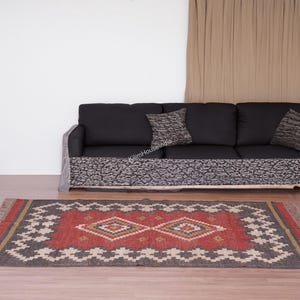Kilim Rug, Handwoven, Wool and Jute Rug Handmade, Kilim Dhurrie Rug, Traditional Indian jute Area rug