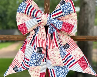 Large Quilted Patriotic Bow