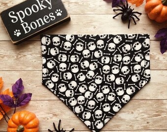 Personalized Skeleton Pet Collar Bandana