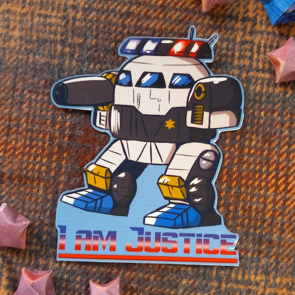 Cute Battletech Sticker | Urbanmech Chibi | Police Urbie