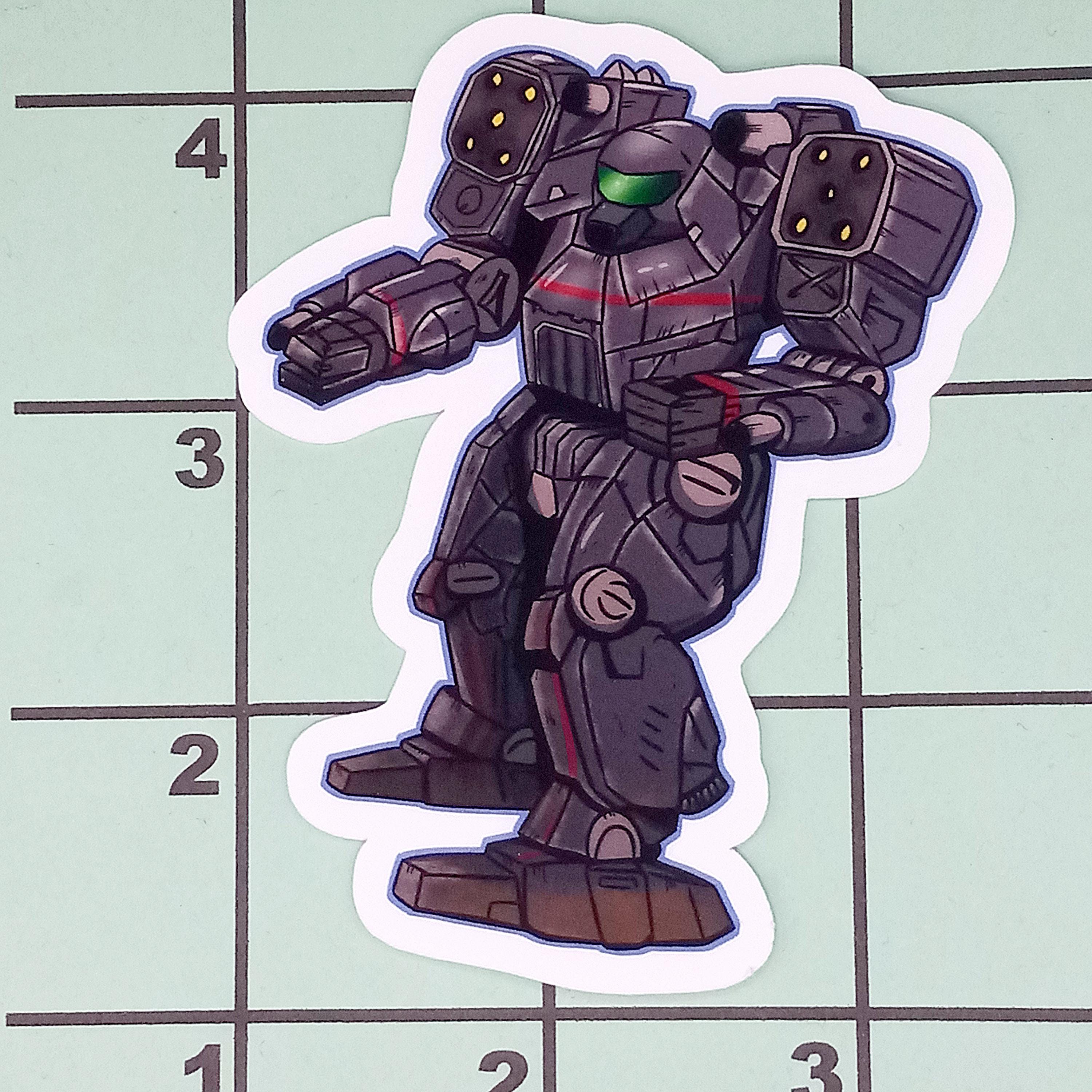 Arctic Cheetah Chibi Sticker | Matte Vinyl Battletech Decal - Etsy