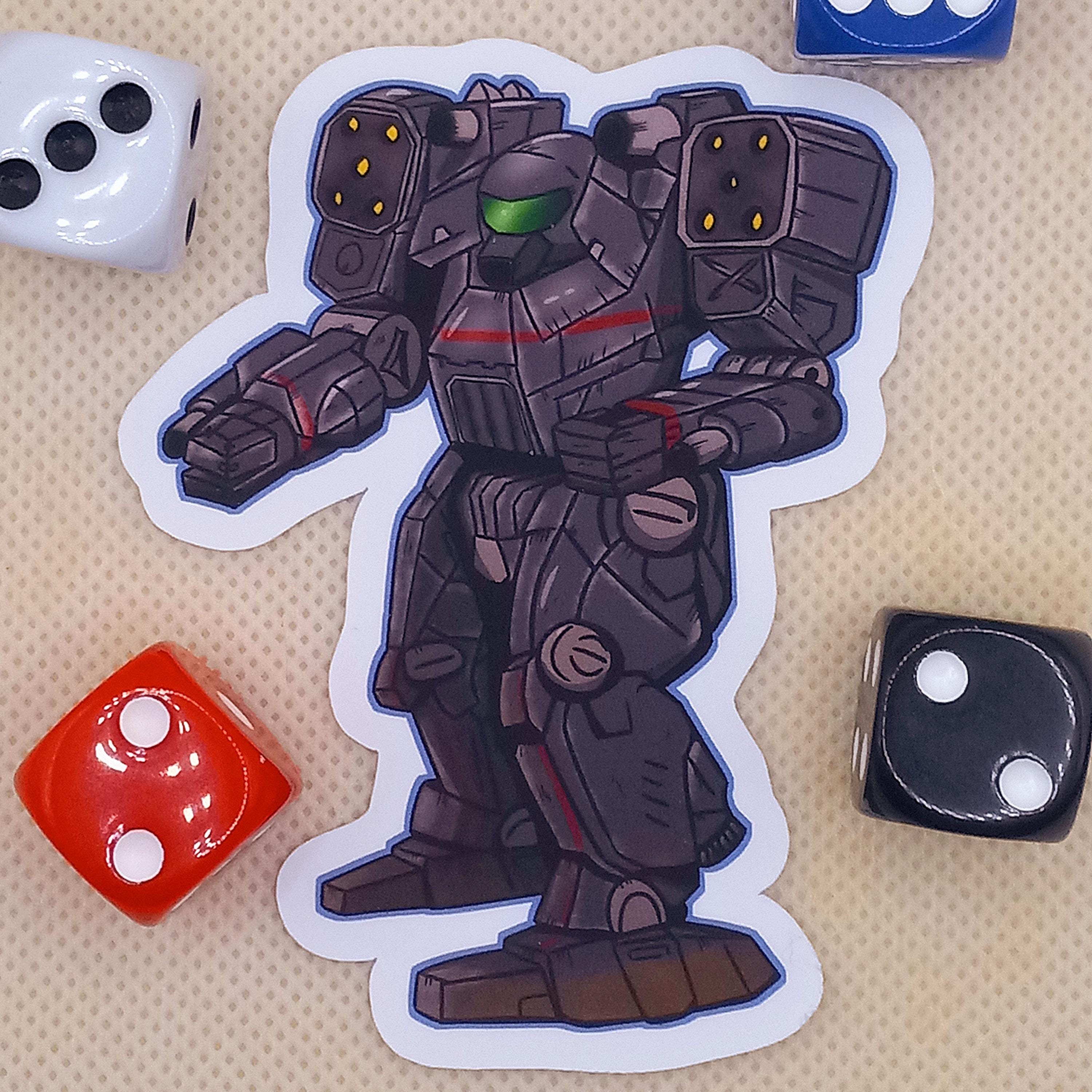 Arctic Cheetah Chibi Sticker | Matte Vinyl Battletech Decal - Etsy
