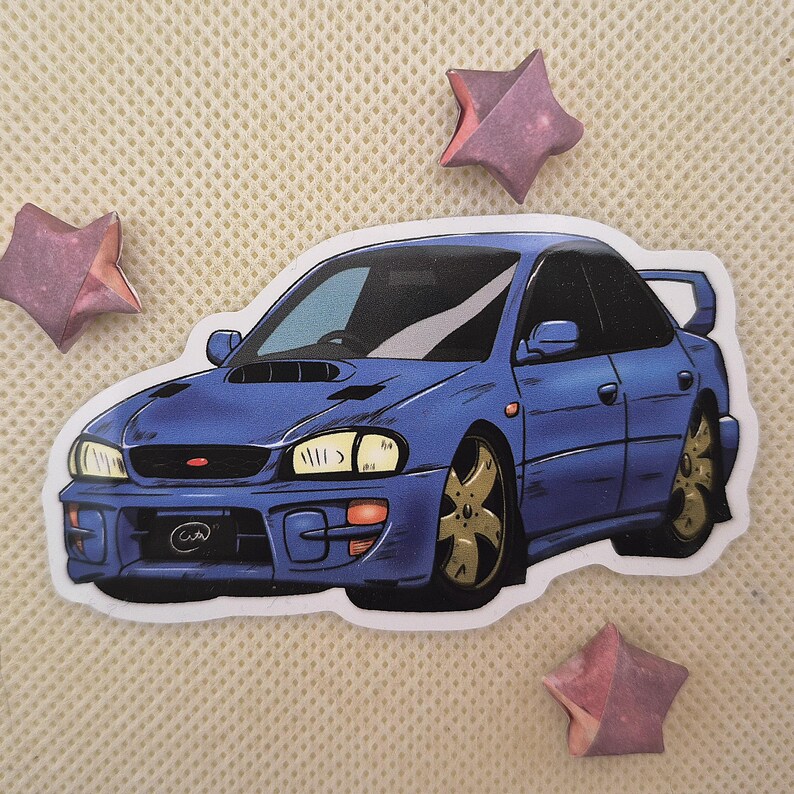 Impreza Chibi Car Sticker | Glossy Vinyl Decal - Etsy