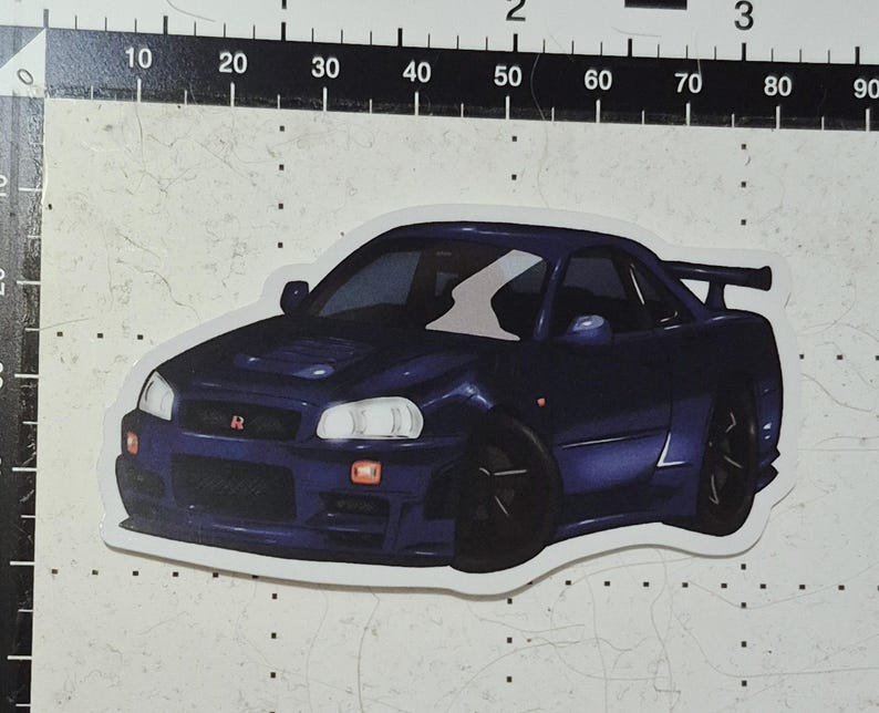 Cute Vehicle Sticker | GTR Chibi Car | Blue - Etsy
