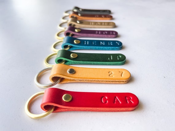 Keyring Keychain Accessories Key Rings Bright Leather Keychain Double Sided  Small Gift Metal Pendant Key Chain Simple Keychains Keyholde-Red :  Amazon.co.uk: Fashion