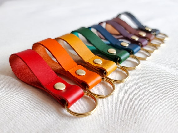 Plain leather keyring outlet