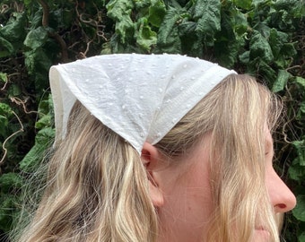 Ivory Cottagecore triangle head scarf bandana headband