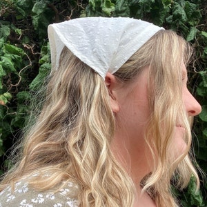 Ivory Cottagecore triangle head scarf bandana headband