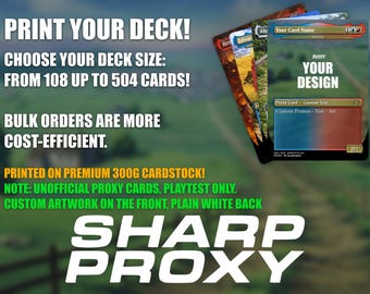 Custom 100 + 8 Cards MTG Proxy Deck – Commander – 108 to 504 – Magic: The Gathering