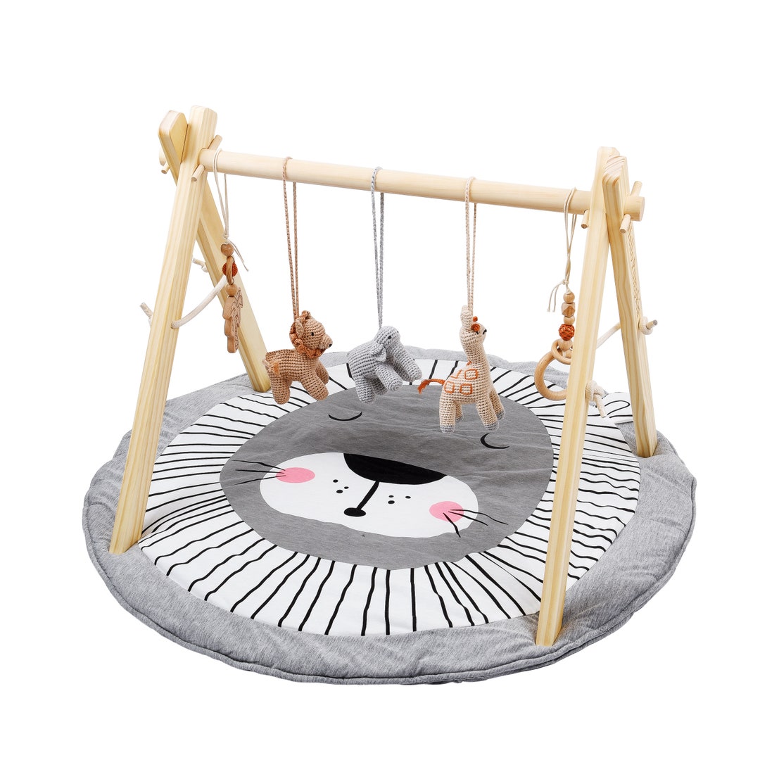 Baby Play Gym Activity Center Natural Color Handmade Wooden Play Gym