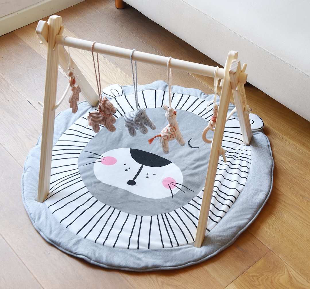 Baby Play Gym Activity Center Natural Color Handmade Wooden Etsy