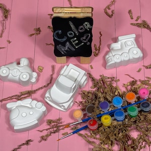 Kit de manualidades de transporte 3D: pinta tus propios vehículos de yeso