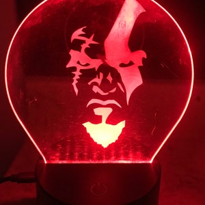 God of War Custom designed acrylic LED desktop light.