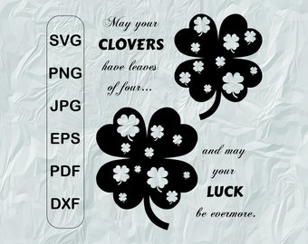 Shamrock SVG, Saint Patricks Day Cricut cut file, Clover Leaf  SVG, Silhouette, Irish Svg, Lucky svg Cut File, Dxf, Png, pdf, sublimation