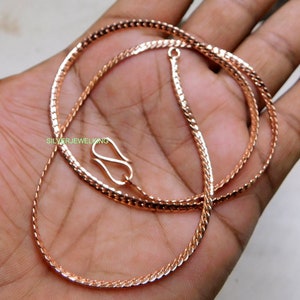 Pure Copper Curb Chain Necklace,Cuban Link Copper necklace,Copper Chain hook Link necklace,Women necklace t,Gift For Her,Gifts