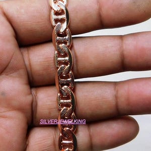 Bracelet gourmette design en cuivre pur//Style antique solide fait main//Bracelet cadenas de montre
