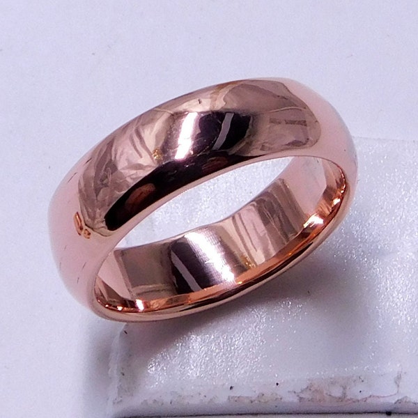 Pure Copper Wedding Band, Copper Wood Ring ,Red Copper Ring ,Man Ring ,men's wood wedding band ,Gift Ring  FREE SHIPPING