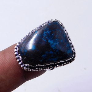 Natural Shattuckite Ring Silver Statemen Shattuckite Ring 925 Sterling Silver Ring Handmade Ring Shattuckite Ring Gift Him Her